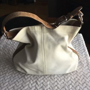 Beige leather Coach bag
